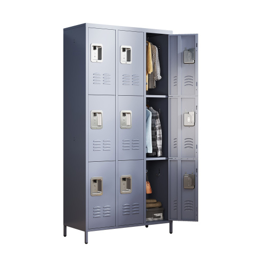 9 Door 72"H Metal Lockers with Lock Gray product image