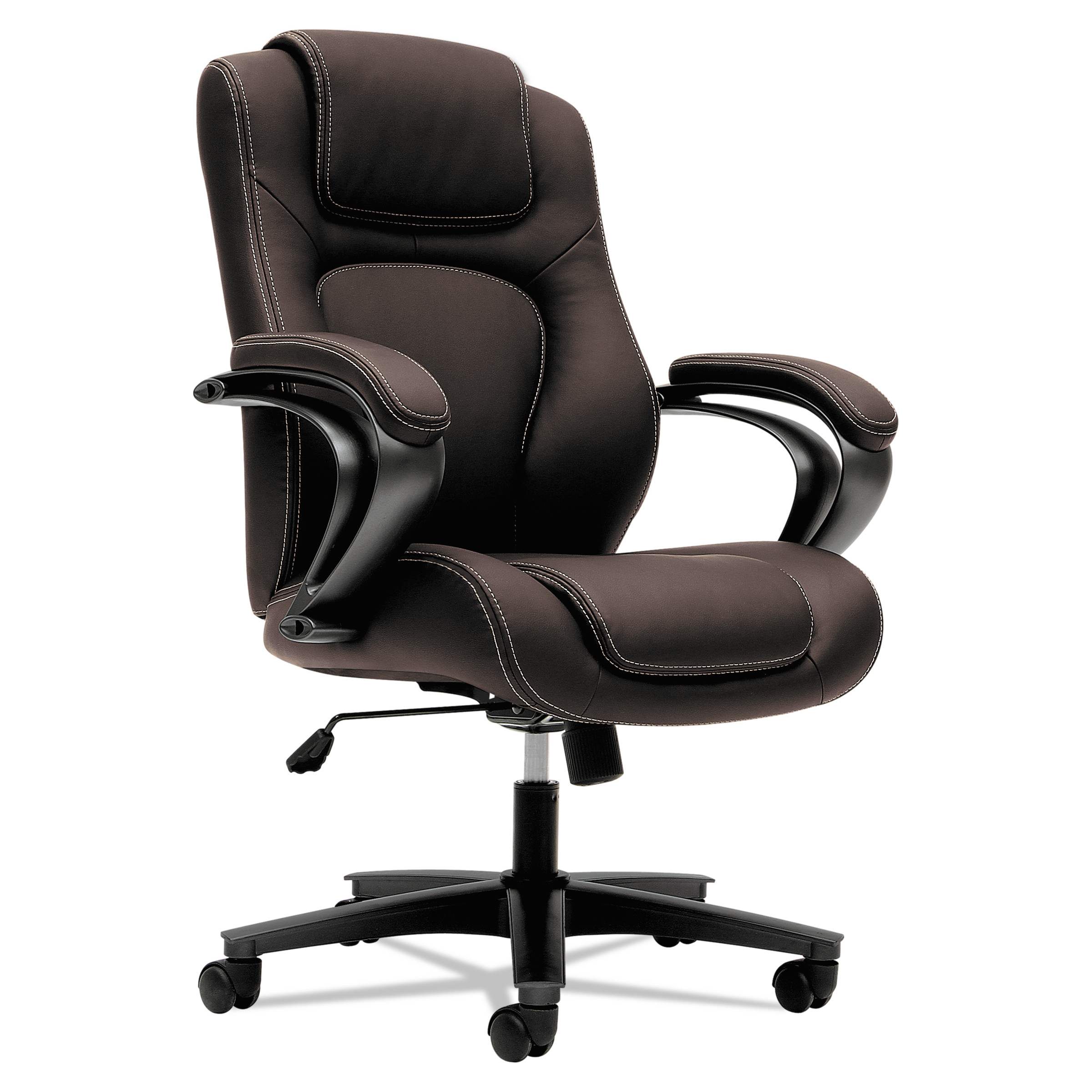 HON® HVL402 Series Executive High-Back Chair Brown Seat/Brown Back Black Base product image