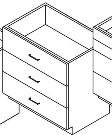 3603 Cabinet 3 Drawer No Top product image