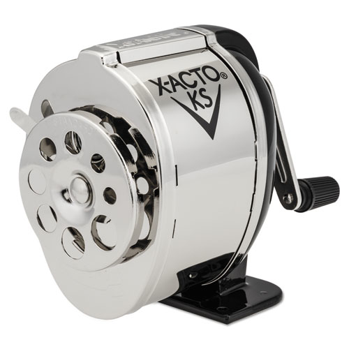 X-Acto® KS Manual Pencil Sharpener Counter/Wall Mount Black/Chrome product image