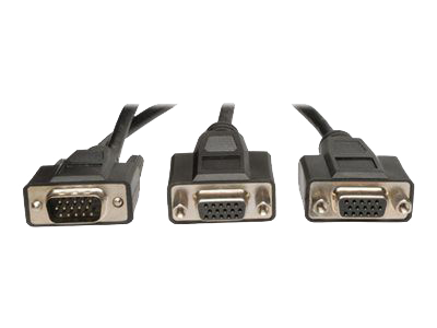 Tripp Lite 1' High Resolution VGA Monitor Y Splitter Cable HD15 to 2x HD15 product image