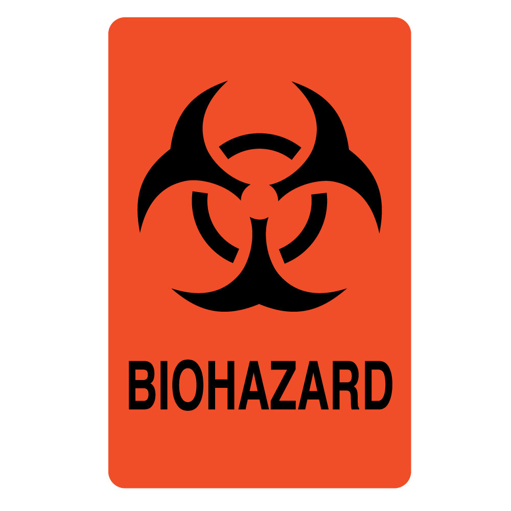 Warning Labels Biohazard Symbol 3-1/2" x 2-1/4" Roll product image