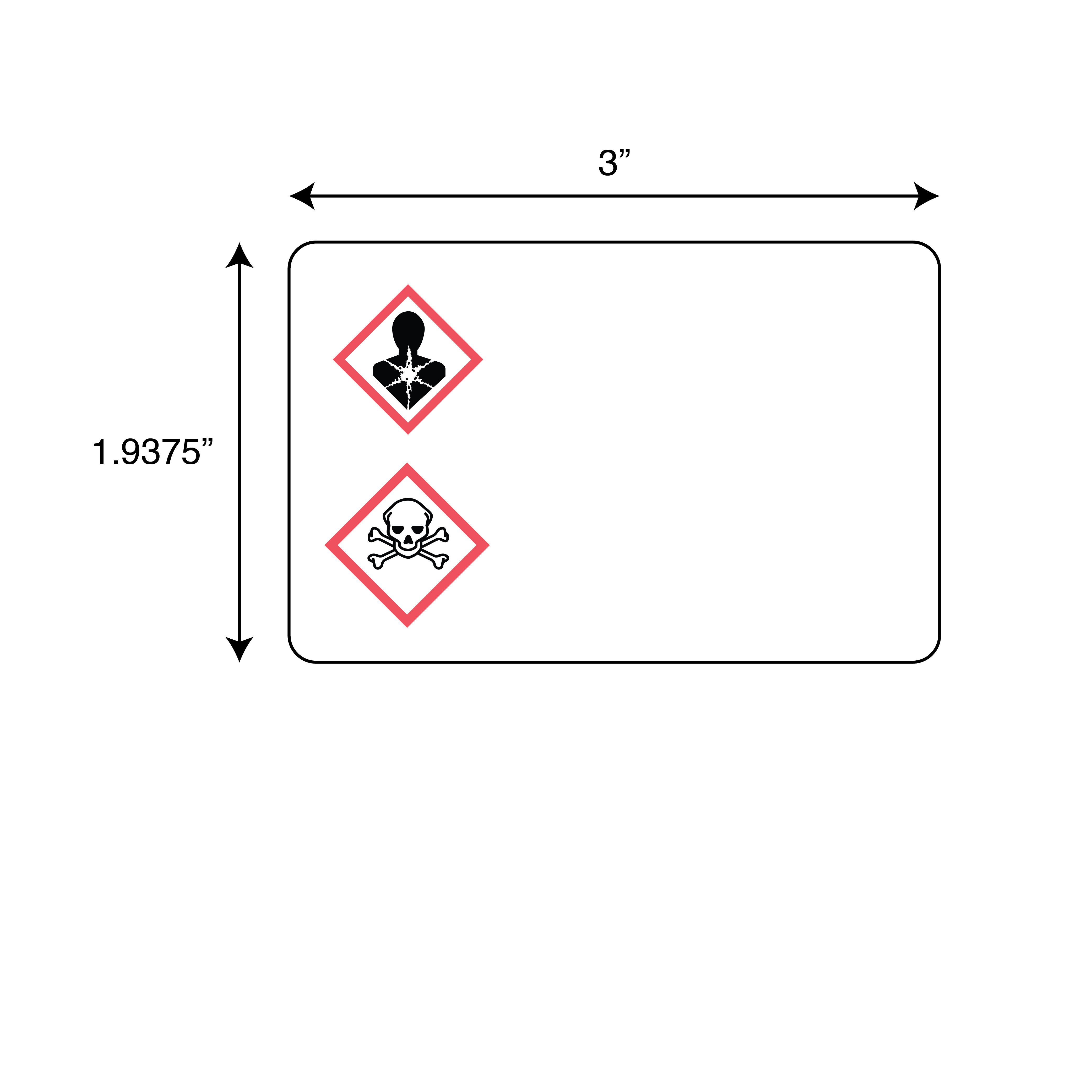 GHS Label Personalized with 2 Diamonds 1-15/16" x 3" 1/Roll product image