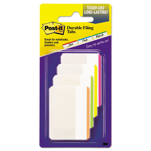Durable File Tabs 2" x 1-1/2" Assorted Fluorescent Colors Pack of 24 product image