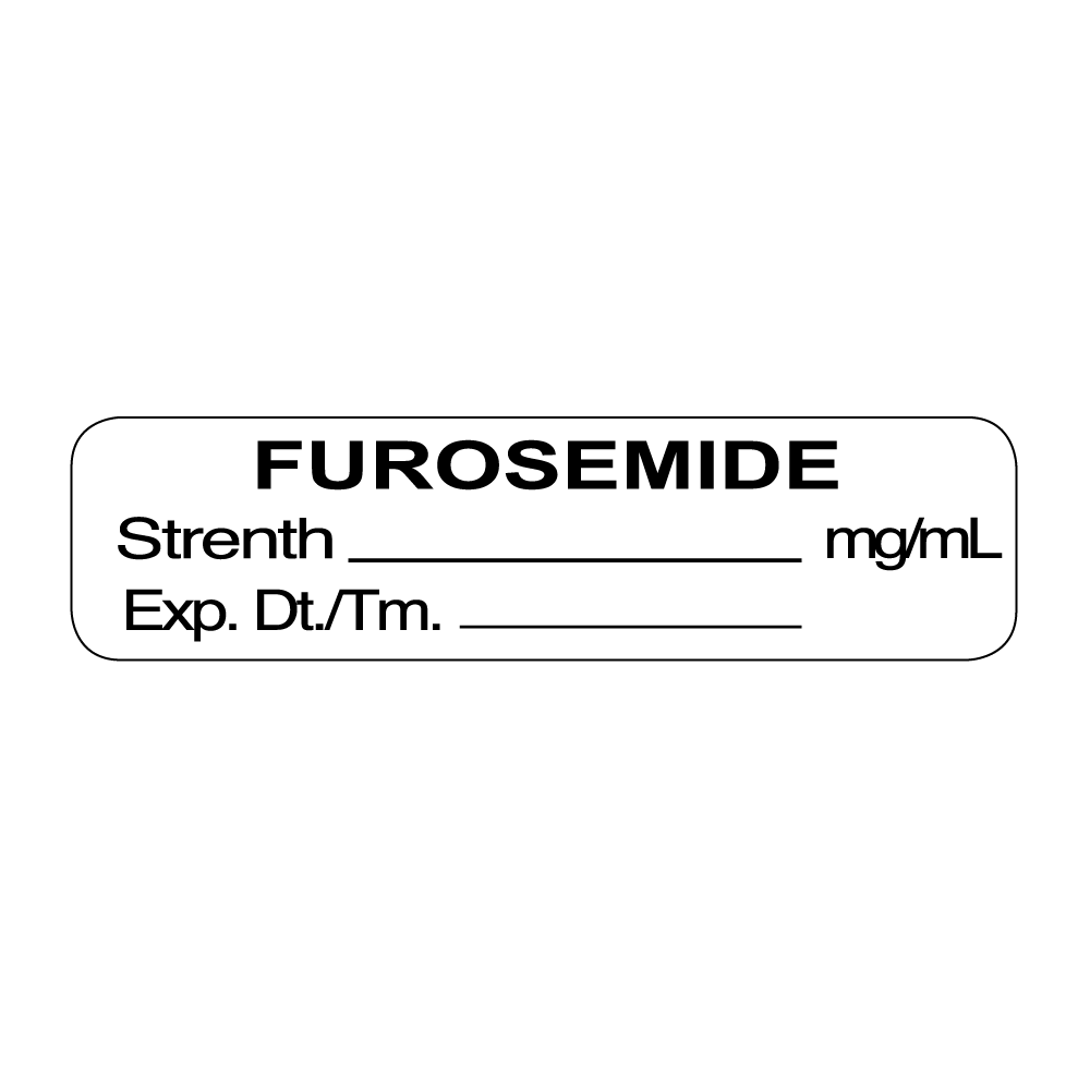 Furosemide Mg/Ml Expiration Date Time Anesthesia Label Roll product image