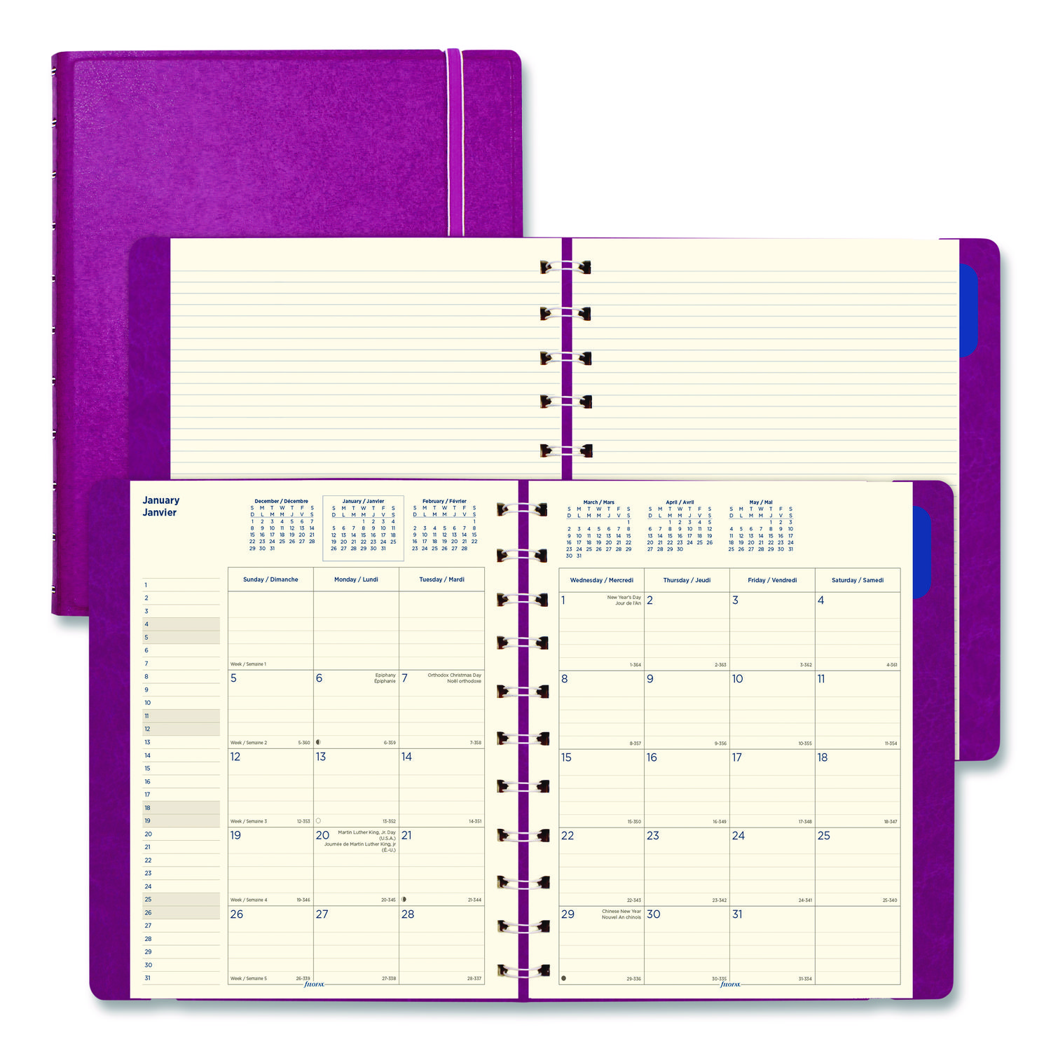 Soft Touch 17-Month Planner 10.88 x 8.5 Fuchsia Cover 17-Month: Aug 2024 to Dec 2025 product image