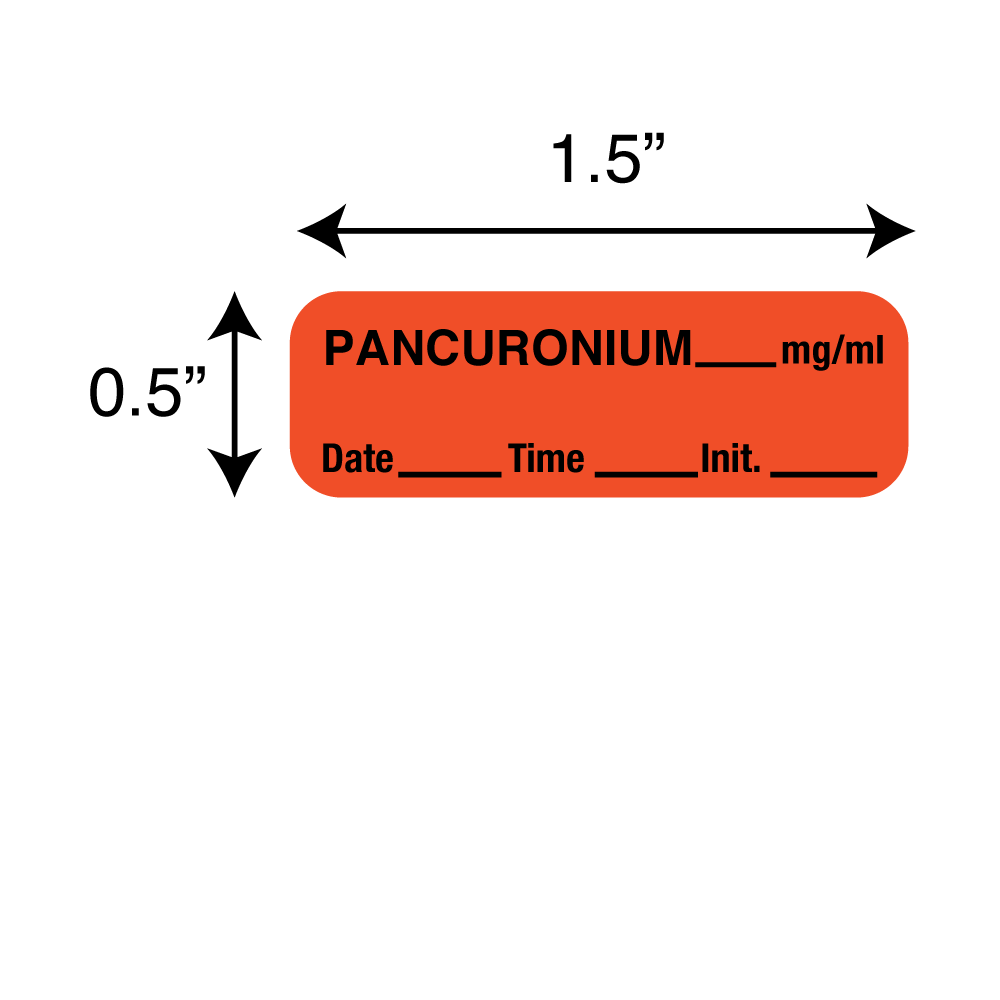 Anesthesia Labels - Pancuronium 1/Roll product image