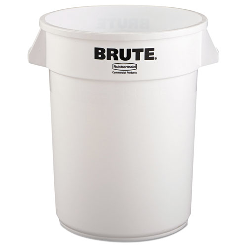 Rubbermaid® Brute Round Container 32 Gallon Plastic White product image