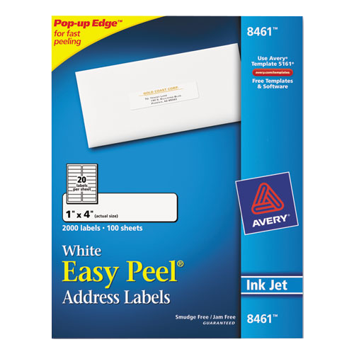 Easy Peel Inkjet White Address Labels 1 x 4 Box of 2000 product image
