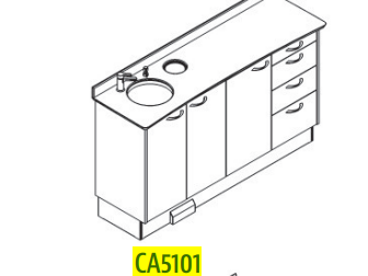 Series 5 64" Side Storage Cabinet 36" Tall 17" Deep 16" Drawer 16" Door 28" Sink Left product image