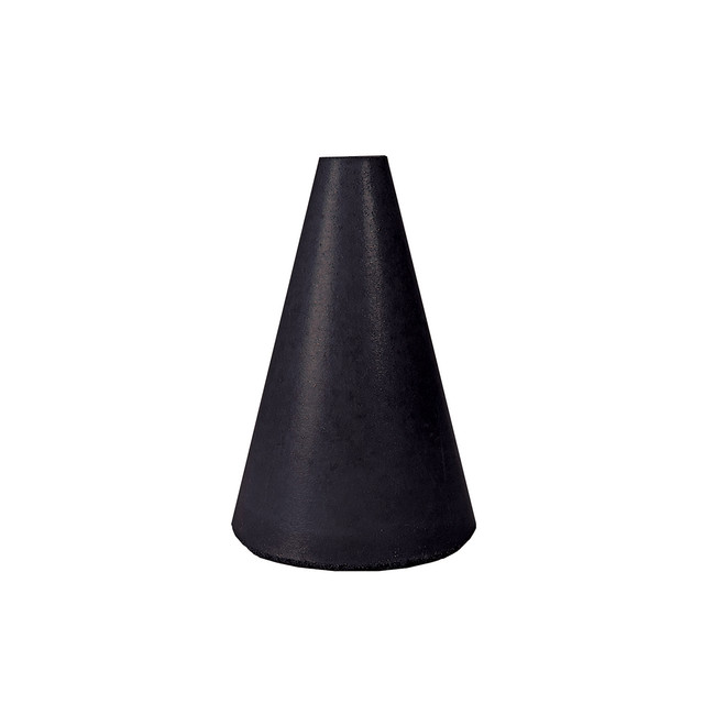Rubberized Abrasive Cone - Tapered 1-1/2" x 1" - 1/4" Black Coarse S/C image