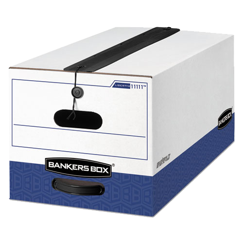 Bankers Box® Liberty Heavy-Duty Storage Boxes Letter White/Blue 10"H x 12"W x 24"D Carton of 12 product image