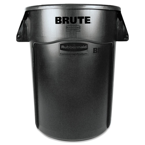Rubbermaid® Commercial Brute Vented Trash Receptacle Round 44 Gallon Black product image