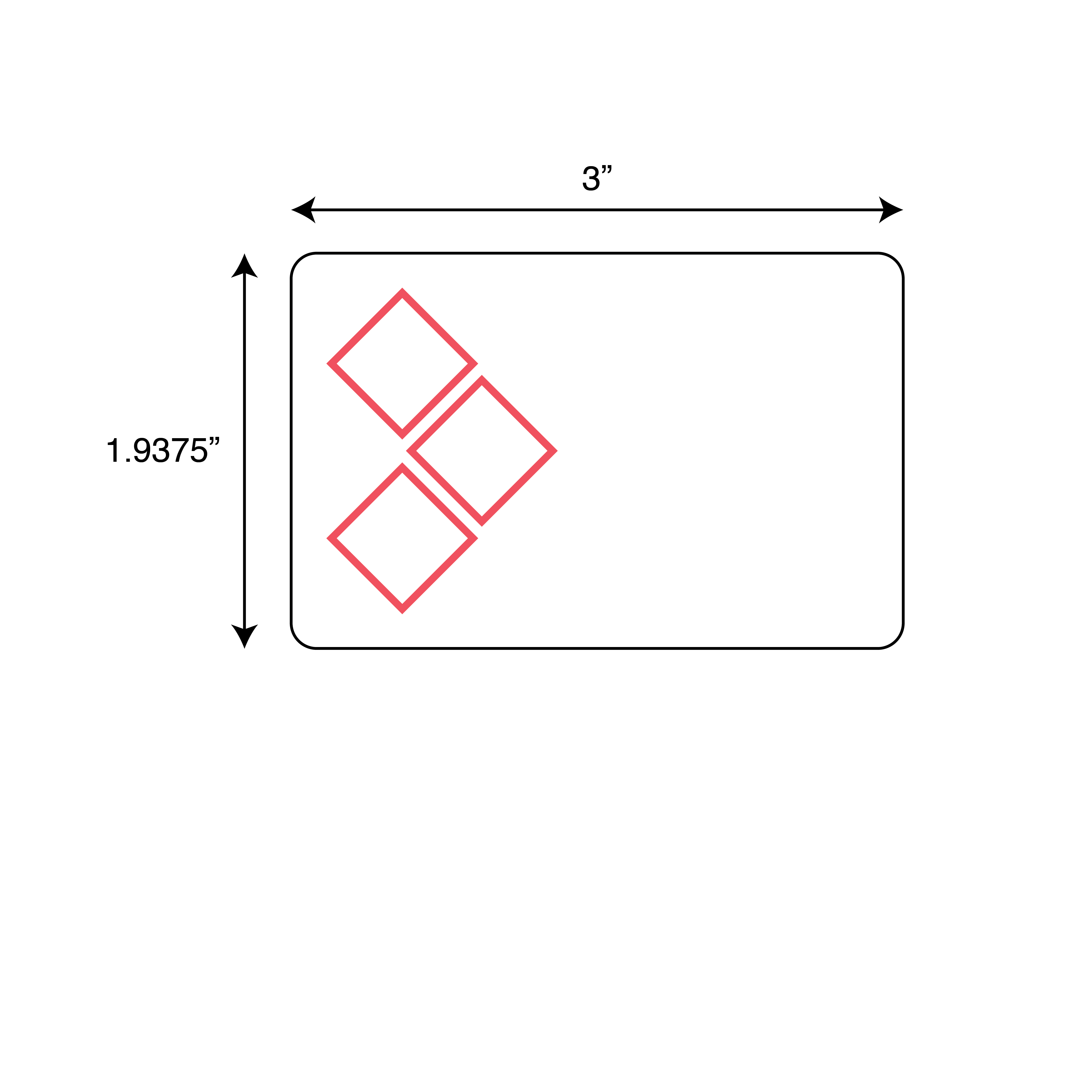 GHS Label Blank with 3 Diamonds 1-15/16" x 3" 1/Roll product image