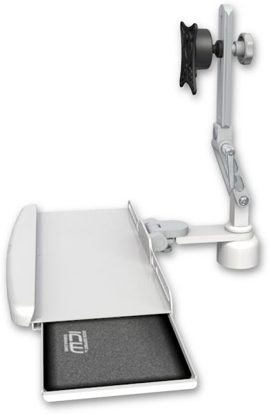 Ultra 510 LCD Desk Mount with a 1" Riser and a Bent Keyboard Tray product image