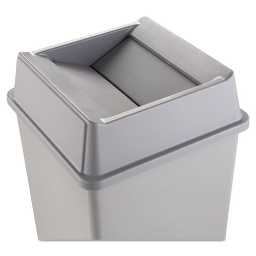 Rubbermaid® Untouchable® Gray Square Swing Top Plastic Lid  20-1/8" x 20-1/8" x 6-1/4" product image