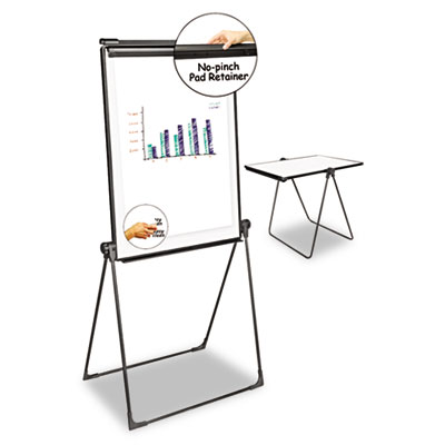 Universal® Foldable Double Sided Dry Erase Easel 28.5" x 37.5" White with Black Frame product image