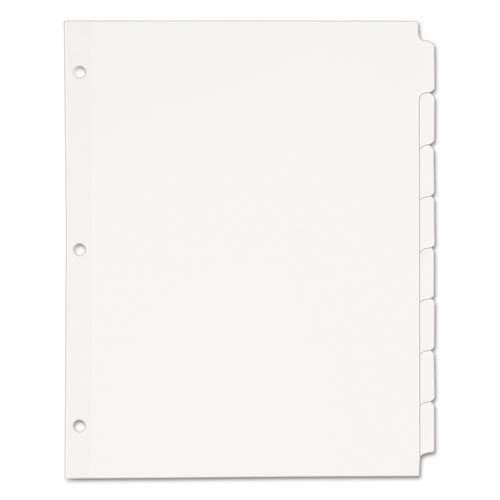 Avery™ Write-On Plain-Tab Dividers 8-Tab Letter White Box of 24 product image