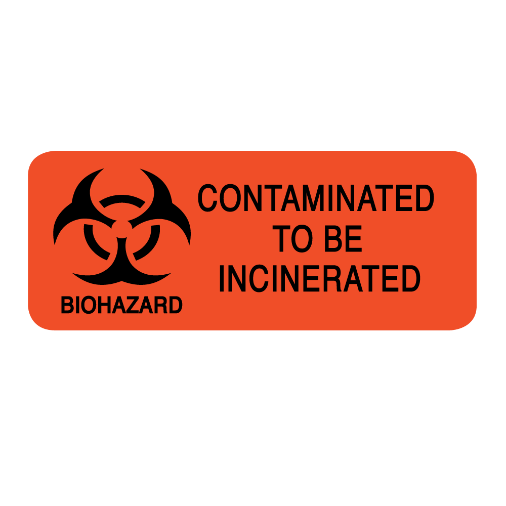 Biohazard Contaminated To Be Incinerated Label Roll product image