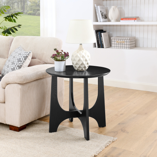 25" Round End Table Wooden Side Table product image