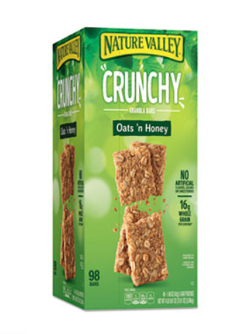 NATURE VALLEY Granola Bars Oats & Honey 1.5 oz Bar Carton of 49 product image