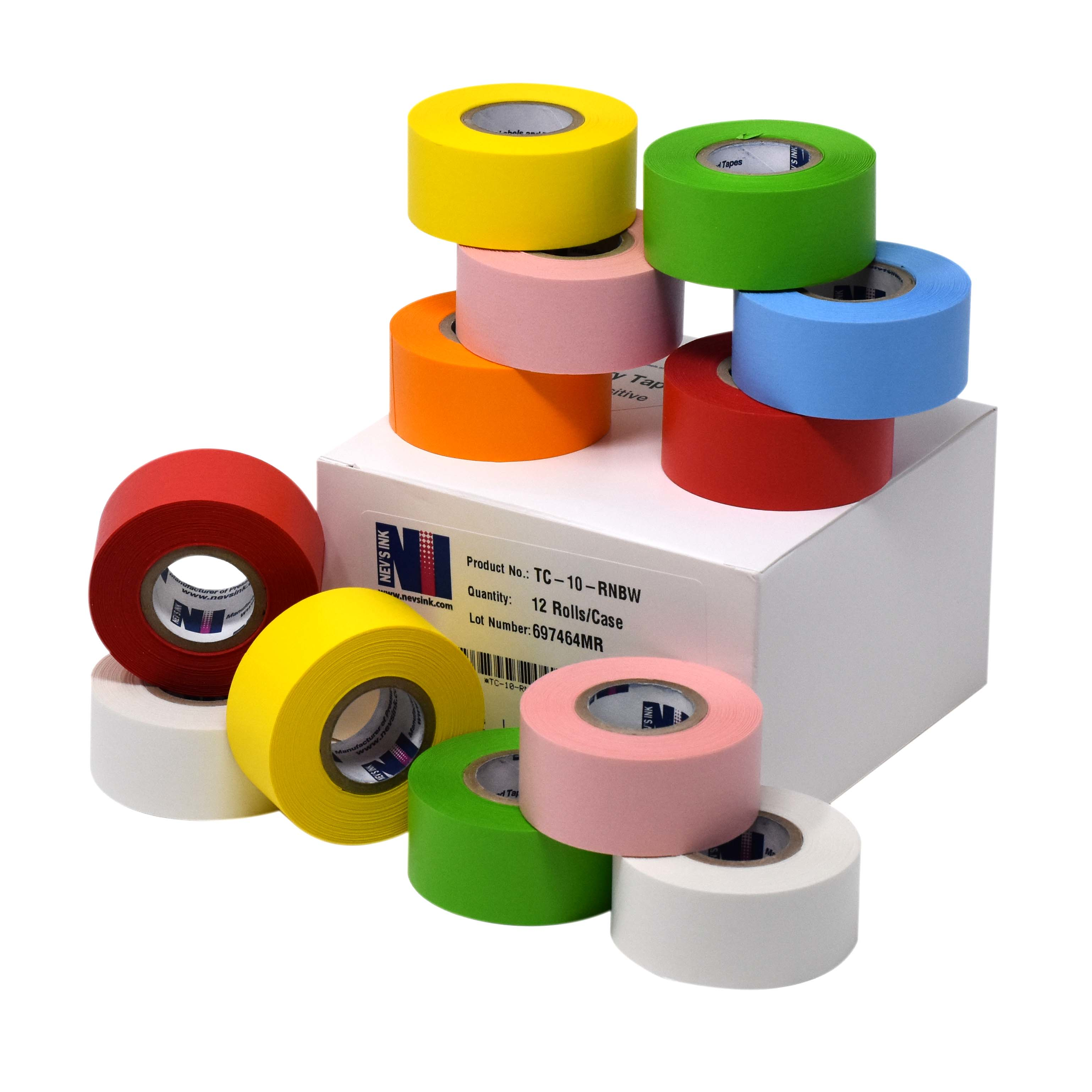 Rainbow Labeling Tape 1" Wide x 500" Case of 12 product image