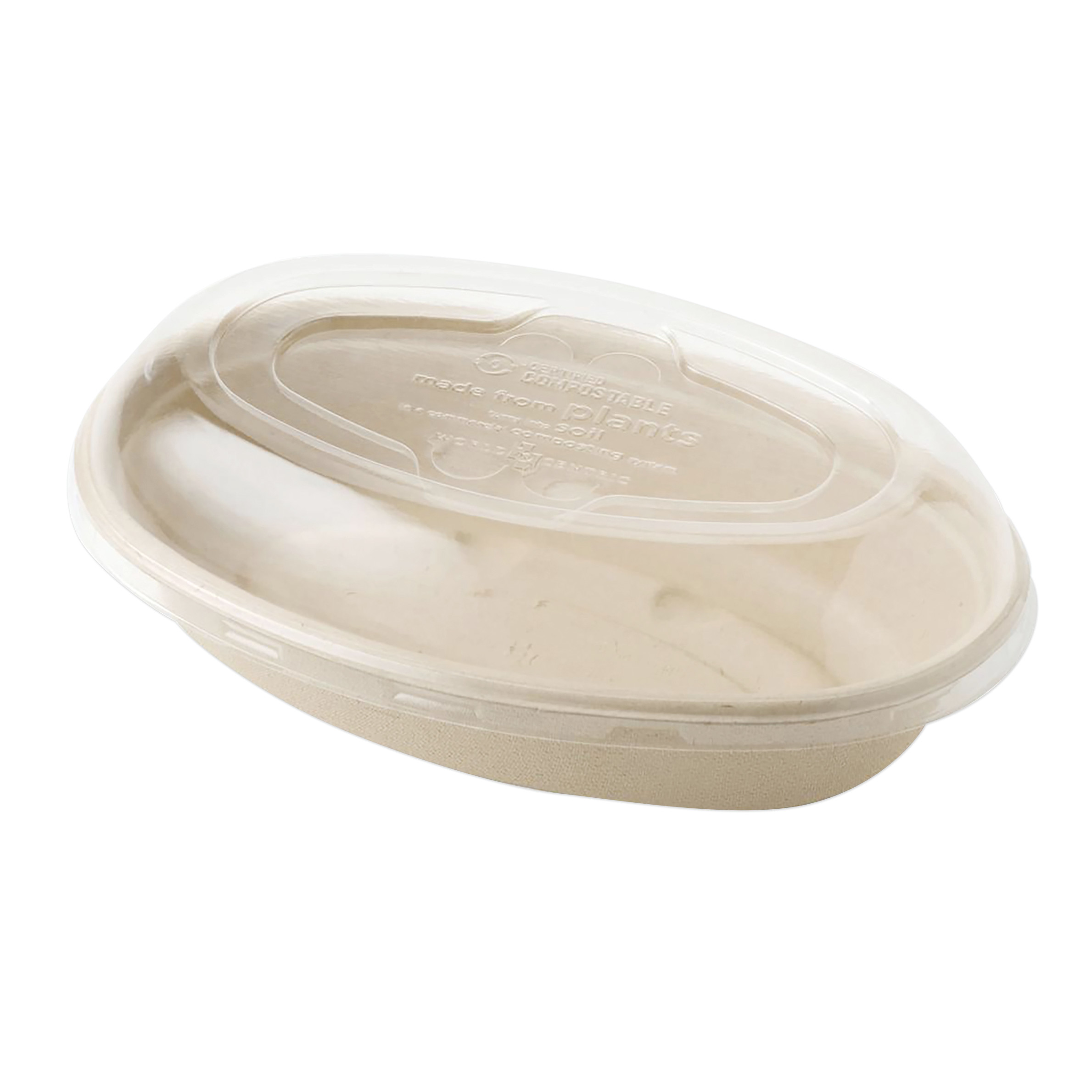 World Centric® Fiber Burrito Bowl Lids 8" Dia Clear Carton of 400 product image