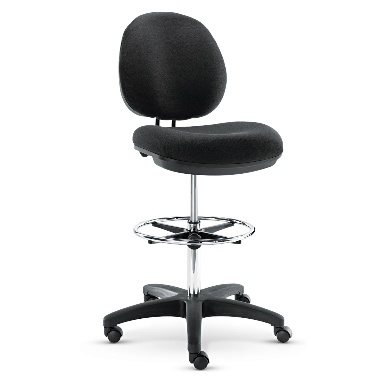 Alera® Interval Series Swivel Task Stool 33.26" Seat Height Black Seat/Black Back Black Base product image