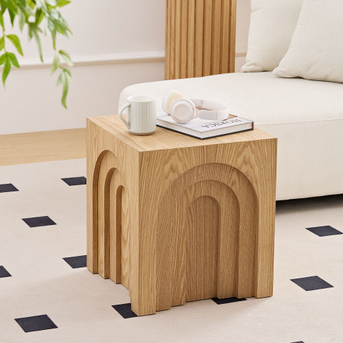 15.74'' Square Side Table Small Coffee Nature Wood product image