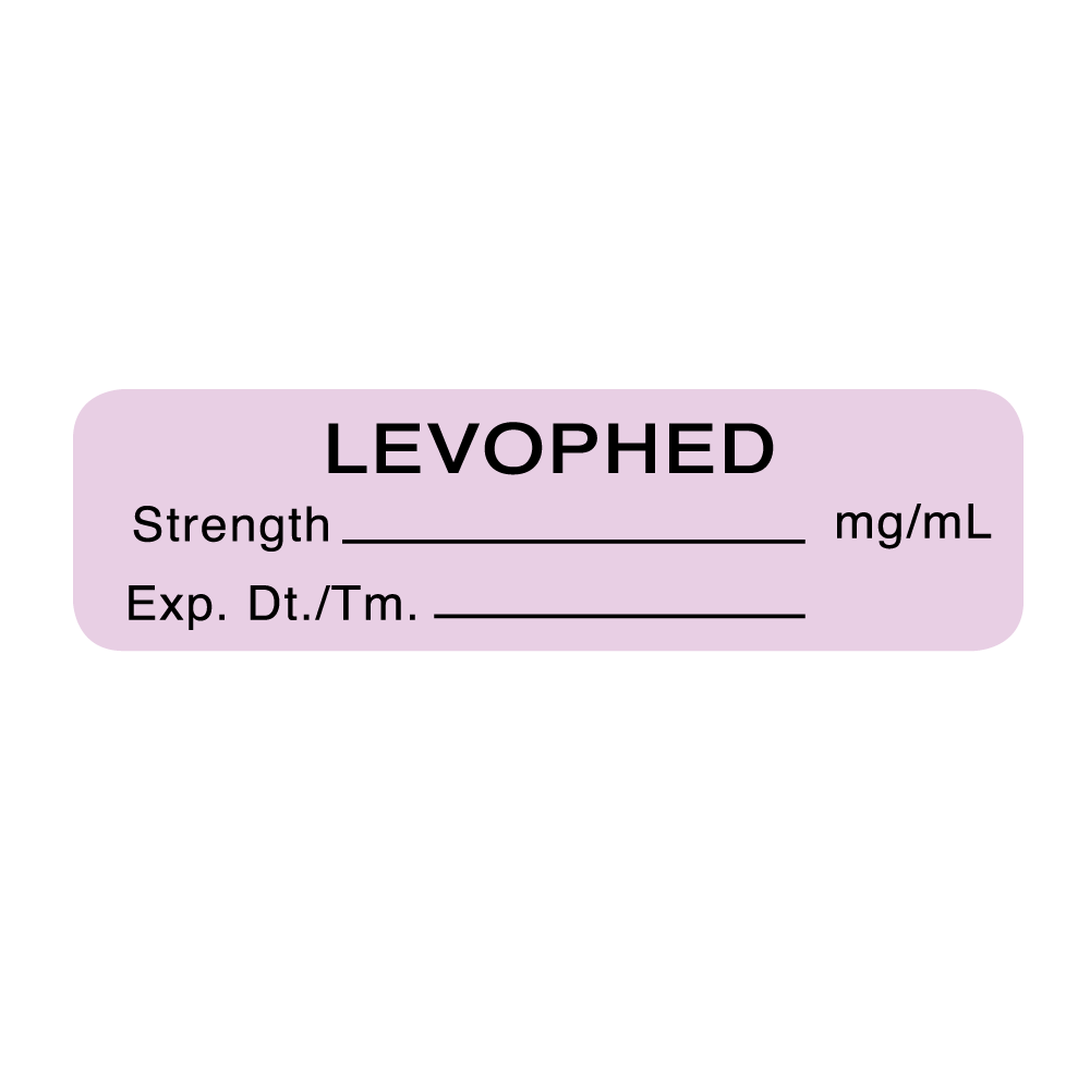 Levophed Strength Mg/Ml Expiration Date Time Anesthesia Label Roll product image