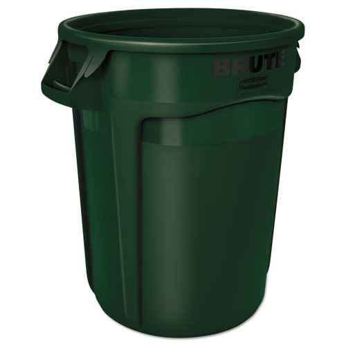 Rubbermaid® Brute Round Container 32 Gallon Plastic Dark Green product image