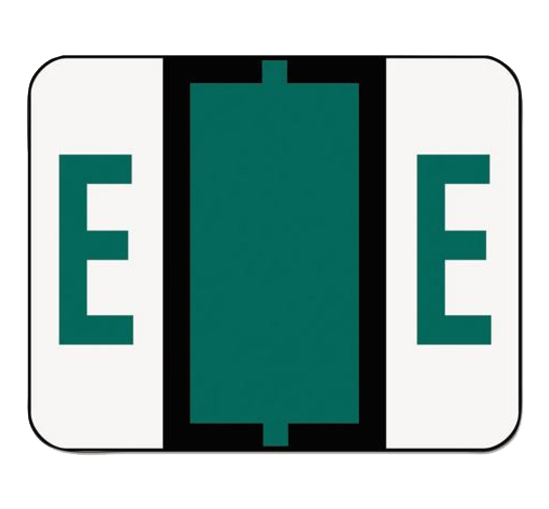 Smead Dark Green A-Z Color-Coded Bar-Style End Tab Labels Letter E Roll of 500 product image