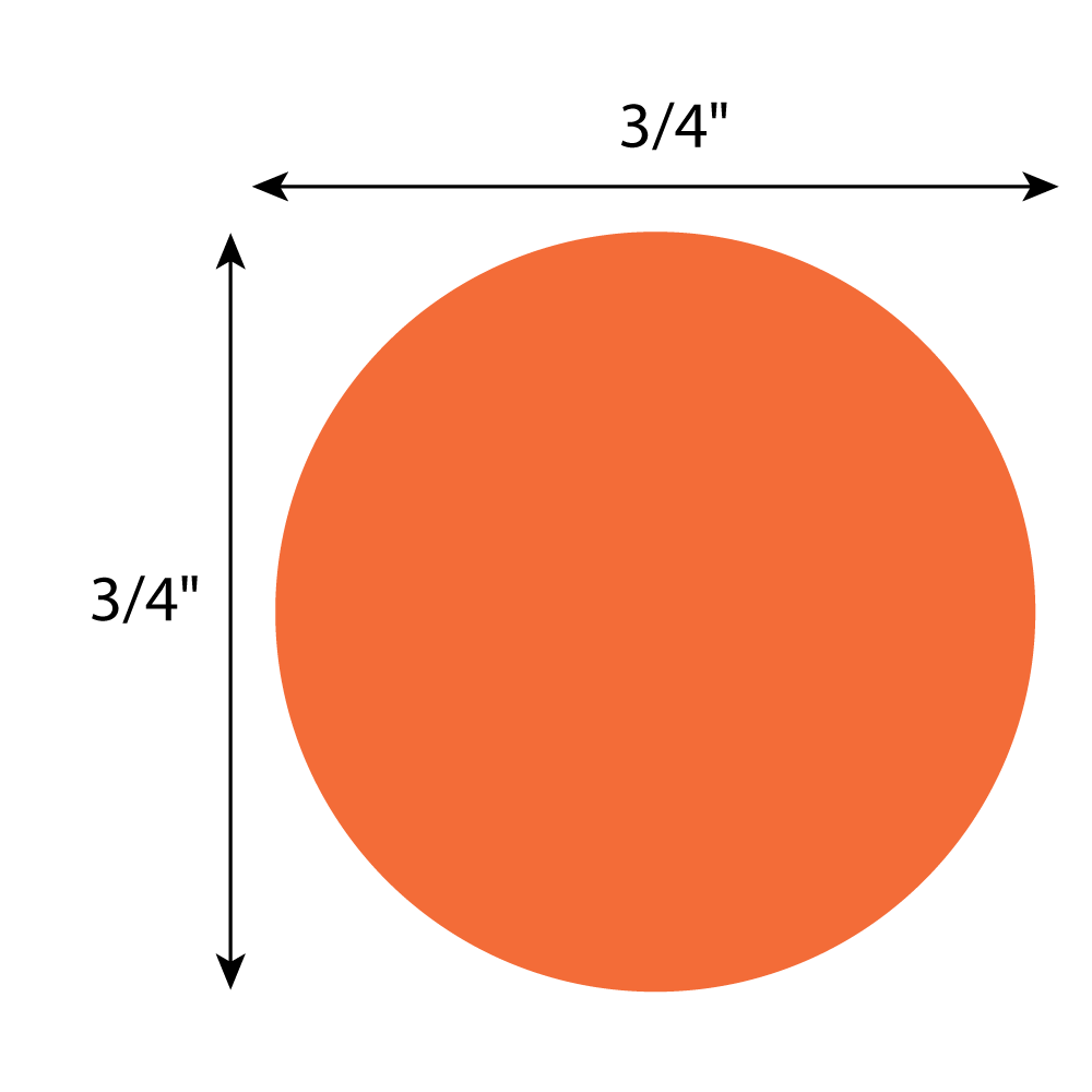 Label Color Coded Dot Roll Form - 3/4" Orange 1/Roll product image