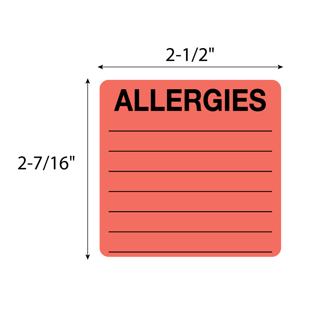 Allergies Warning Label Roll product image
