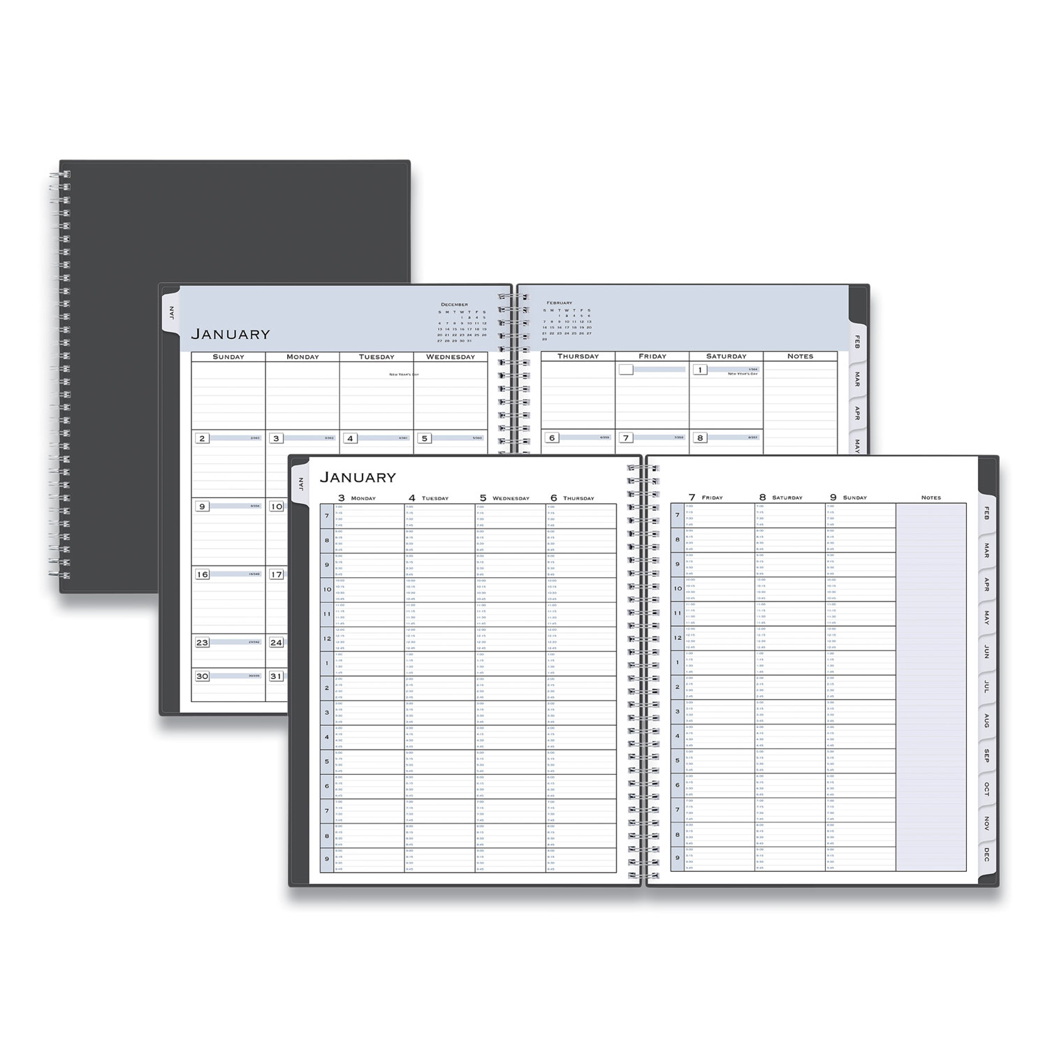 Passages Appointment Planner 11 x 8.5 Charcoal Cover 12-Month Jan to Dec 2025 product image