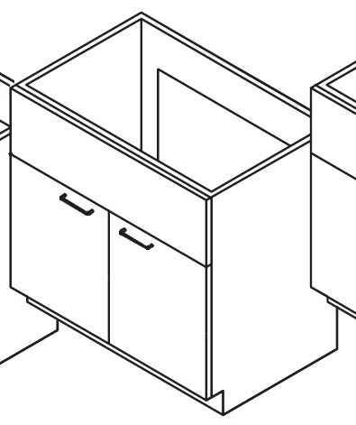 Cabinet with Sink Panel 36" No Top product image