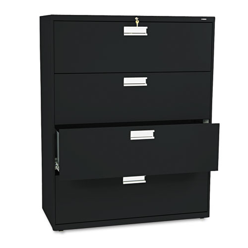 600 Series Black Four-Drawer Lateral File 42" image