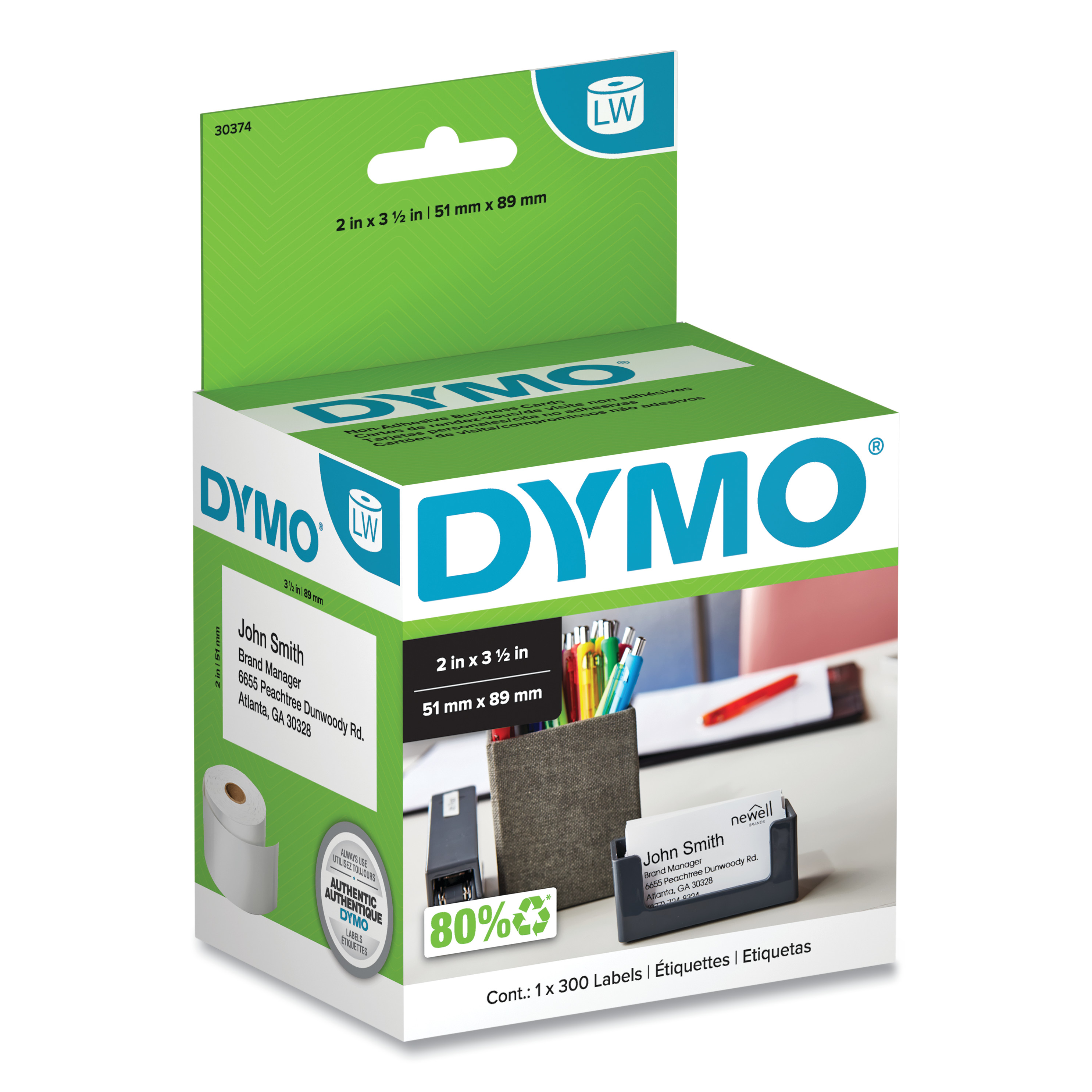 Dymo White Business/Appointment Cards Box of 300 image