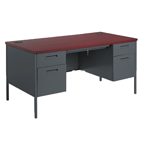 Metro Classic Double Pedestal Desk 60w x 30d Mahogany/Charcoal product image