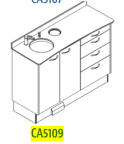 Series 5 52" Side Storage Cabinet 36" Tall 17" Deep 20" Drawer 28" Sink Left product image