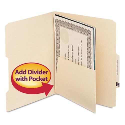 Smead® Self-Adhesive Folder Dividers with 5-1/2" Pockets Letter Size Manila Pack of 25 product image