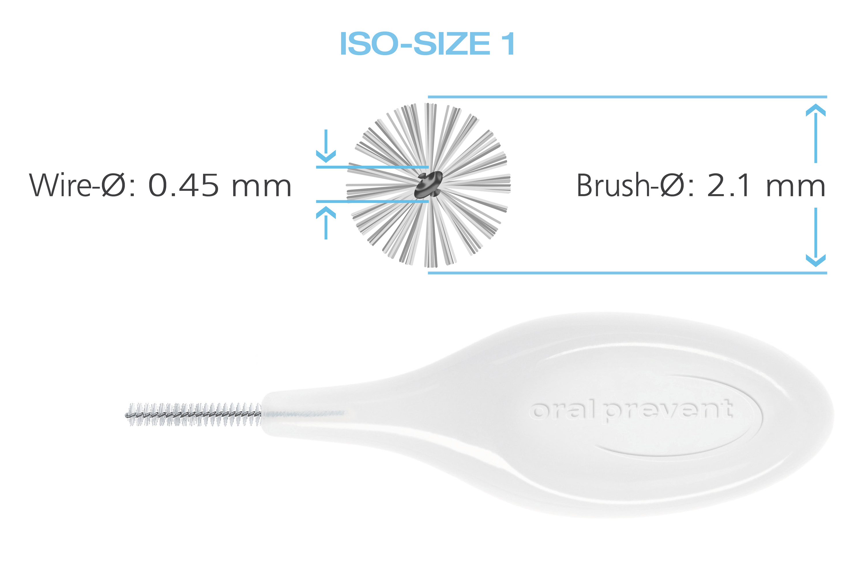 Oral Prevent Soft Smart Grip Brushes - 0.45mm White - 24 Brushes