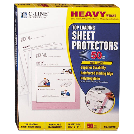 Clear Heavy Non-Glare Polypropylene Letter Sheet Protectors Box of 50 product image