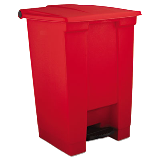 Rubbermaid® Indoor Utility Step-On Waste Container Square Plastic 12gal Red product image
