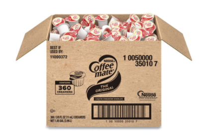 Liquid Coffee Creamer Original 0.38 oz Mini Cups Carton of 360 product image