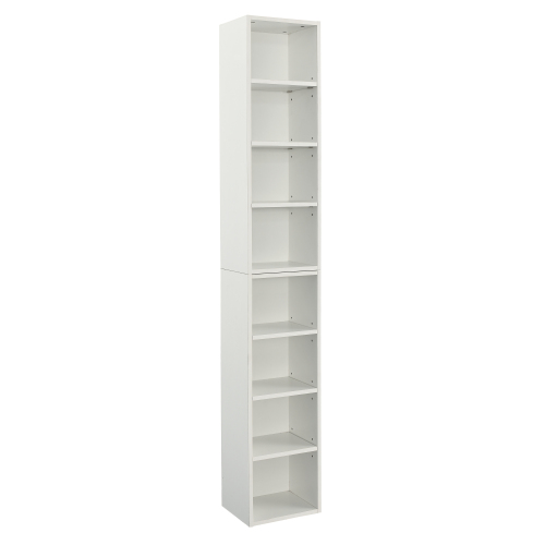 8 Tier Media Tower Shelf White product image