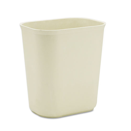 Rubbermaid® Fire-Resistant Wastebasket Rectangular Fiberglass 3.5gal Beige product image