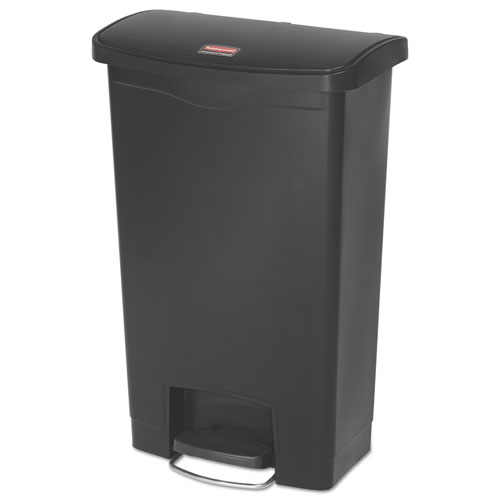 Rubbermaid® Slim Jim® Step-On 13 Gallon Container Resin Front Step 18" x 11-1/2" x 28-3/8" Black - Rubbermaid® Slim Jim® Step-On 13 Gallon Container Resin Front Step 18" x 11-1/2" x 28-3/8" Black - Image 1