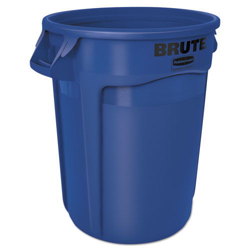 Rubbermaid® Brute Round Container 32 Gallon Plastic Blue product image
