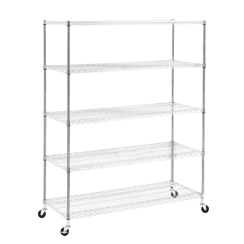 5 Layer Heavy-duty Adjustable Shelves Steel Silver product image